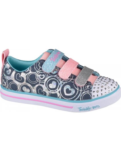 VZOROVANÉ DÍVČÍ TENISKY SKECHERS SPARKLE LITE HEARTSLAND