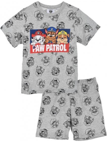 PAW PATROL ŠEDÉ CHLAPECKÉ VZOROVANÉ PYŽAMO