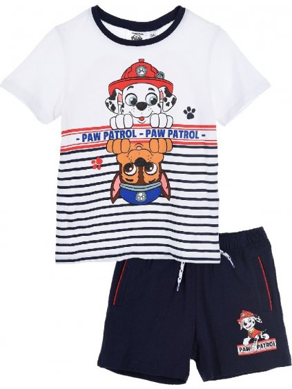 Paw Patrol Chase Marshall modro-bílé chlapecké pruhované pyžamo