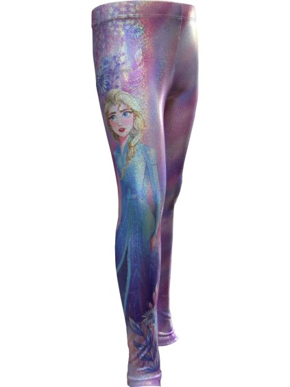 Elsa Frozen 2 fialové lesklé dívčí legíny