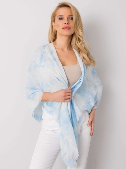 Modro-bílý šátek s výšivkou (Velikost ONE SIZE)