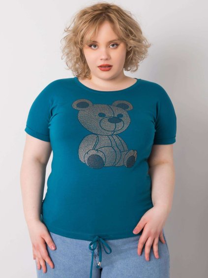 Modré dámské tričko s medvídkem