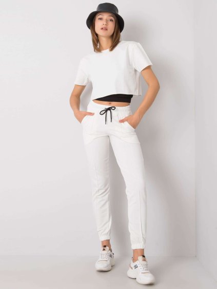 Smetanová dámská tepláková souprava trička a tepláků