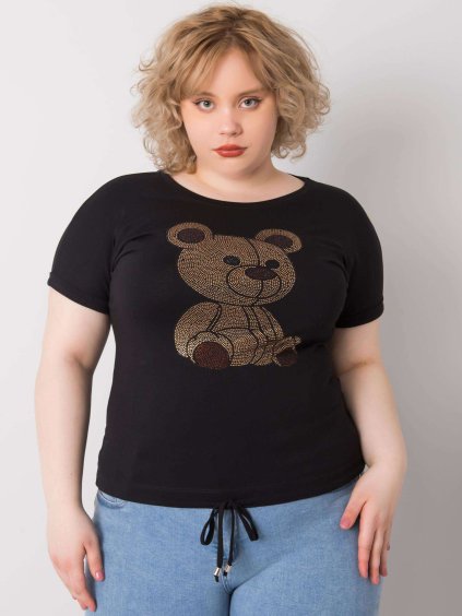 Černé dámské tričko s medvídkem