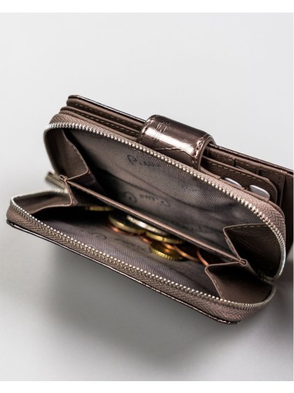 Pierre Cardin Menší vertikální peněženka - šedá lesklá se vzorem U015