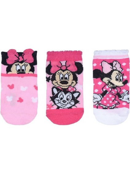 DÍVČÍ SET PONOŽEK MINNIE MOUSE - RŮŽOVÁ/BÍLÁ