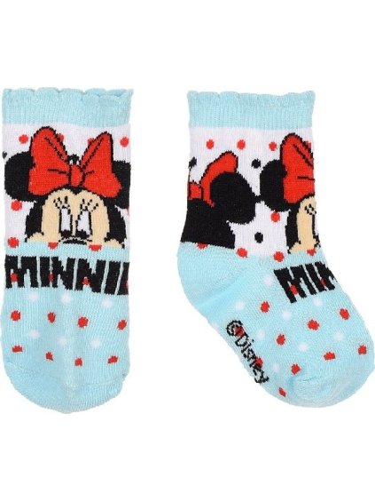 Disney Minnie Mouse- modré ponožky s puntíky