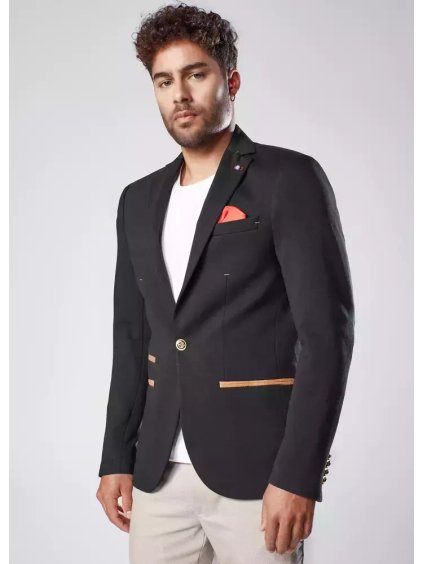 Černé sako s nášivkami