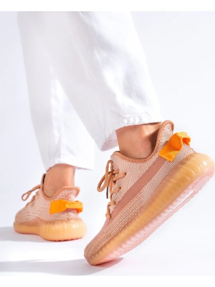 ORANŽOVÉ TEXTILNÍ SNEAKERSY NA PLATFORMĚ