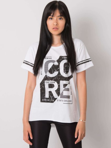 Bílé dámské tričko s potiskem CORE