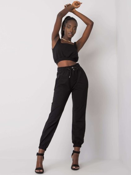 Černá dámská souprava topu a tepláků