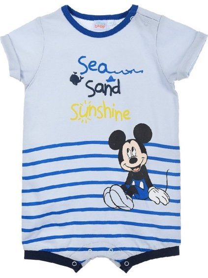Světle modré chlapecké krátké body Mickey Mouse