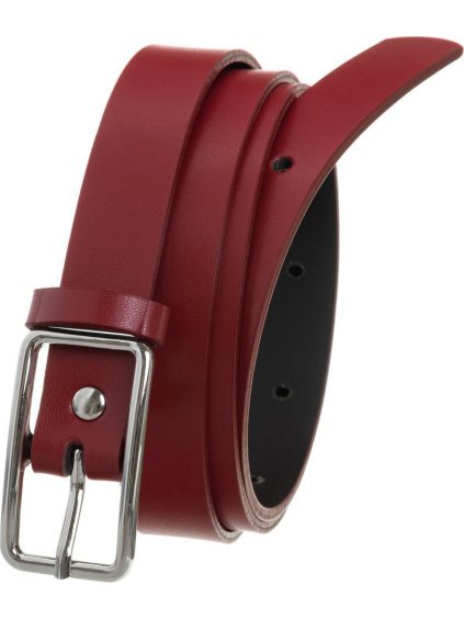 Červený dámský hladký opasek