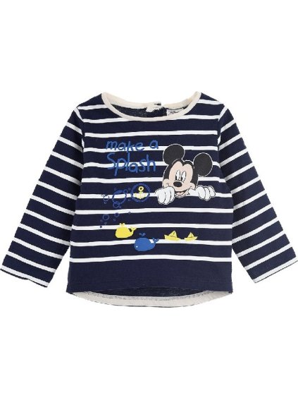 Mickey Disney Baby tmavě modré pruhované tričko