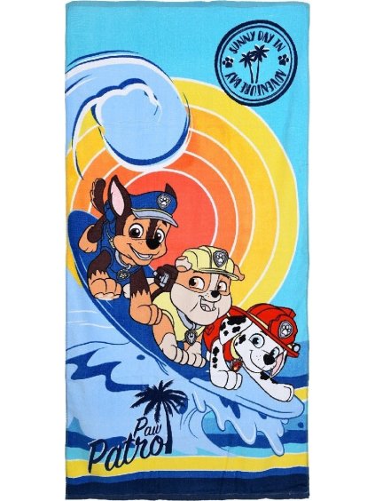 Paw Patrol Chase Marshall Rubble modrá osuška