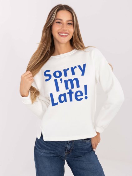 Smetanová dámská mikina s nápisem