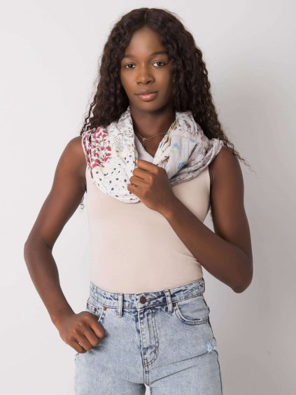 Šedý šátek s potiskem