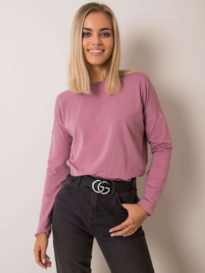 Růžové dámské tričko s výstřihem na zádech