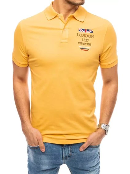 Žlutá polokošile s výšivkou