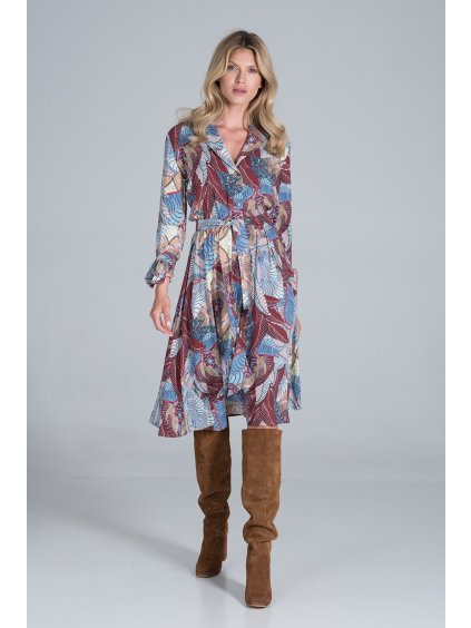 Barevné vzorované košilové šaty