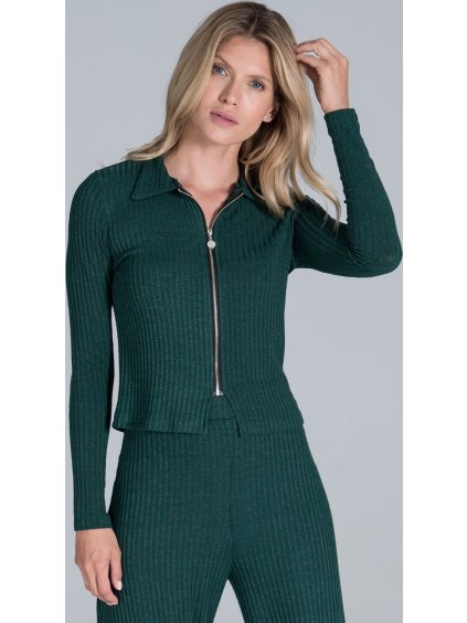 Zelená mikina s límečkem