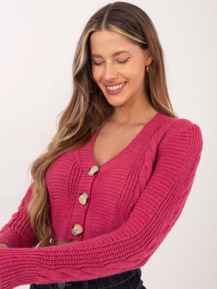 Fuchsiový krátký svetr