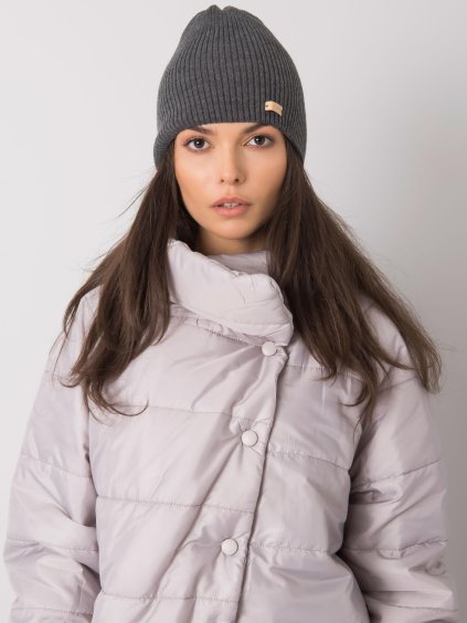 Tmavě šedá dámská čepice