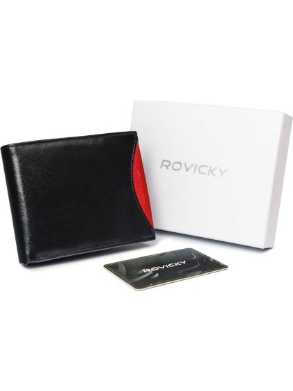 Černá kožená pánská peněženka Rovicky L027