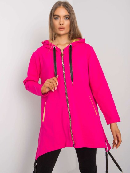 Růžová dámská oversize mikina na zip (Velikost S/M)
