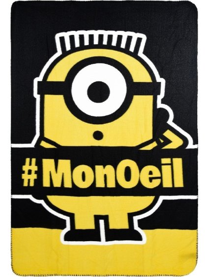 Fleecová deka Minions 100x150 cm - černá
