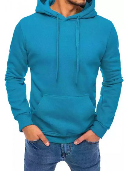 Modrá pánská mikina s kapucí