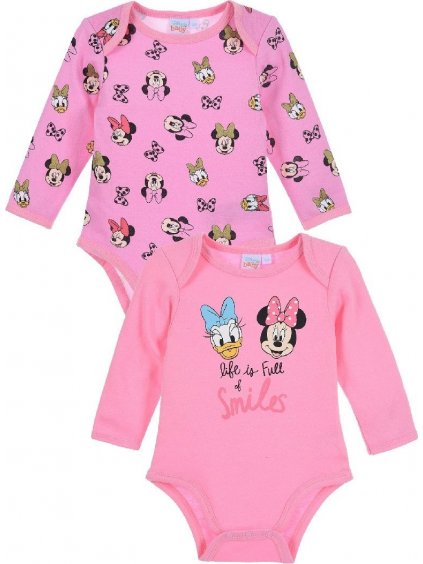 RŮŽOVÝ SET 2 BODÝČEK MINNIE A DAISY