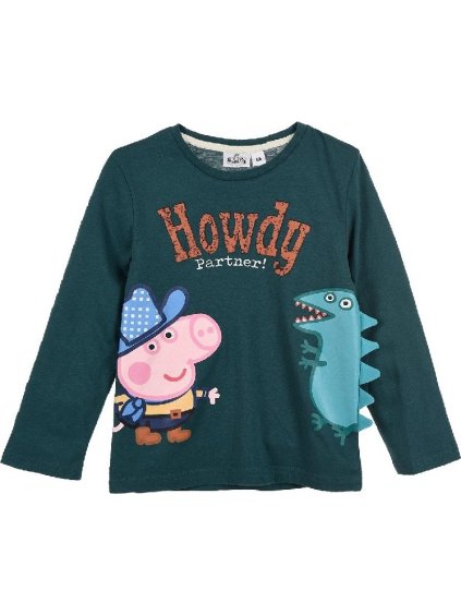 Zelené tričko s dlouhým rukávem Peppa Pig