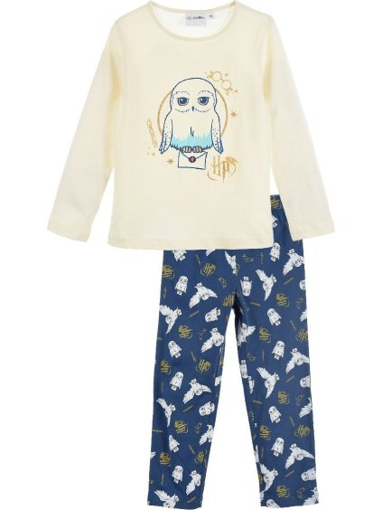 Krémovo-modré dívčí pyžamo Harry Potter