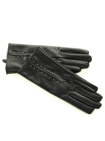 Černé elegantní rukavice zdobené nýtky
