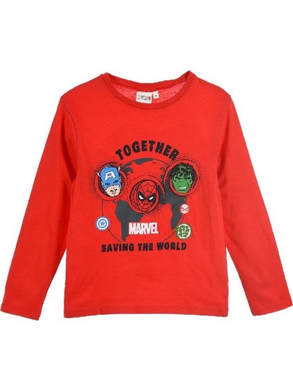 Červené tričko s dlouhým rukávem Avengers
