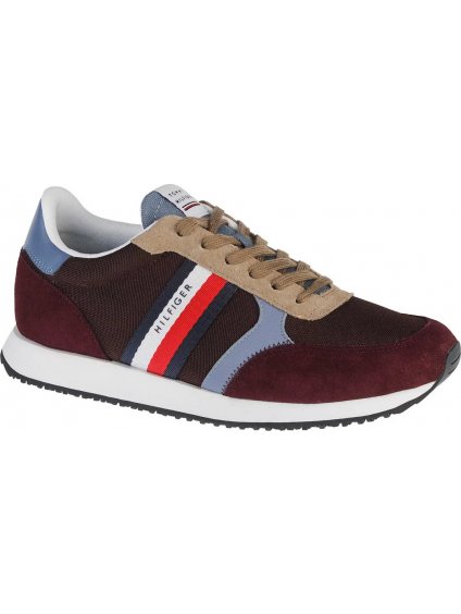 VÍNOVÉ PÁNSKÉ TENISKY TOMMY HILFIGER RUNNER LO COLOR MIX