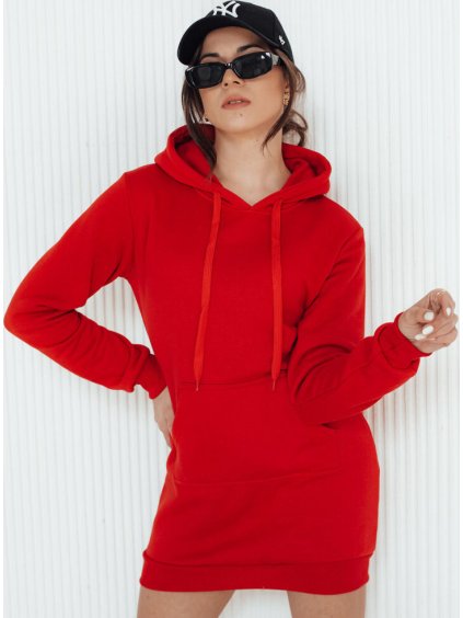 Červené dámské mikinové šaty