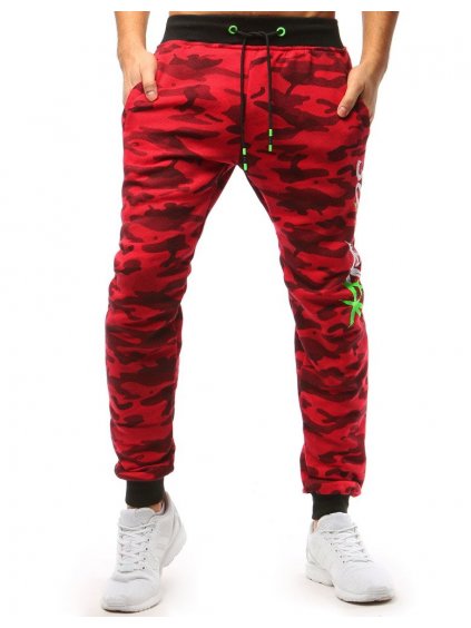 Červené pánské maskáčové tepláky