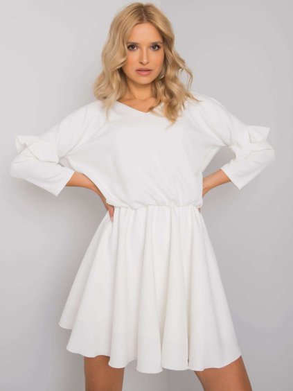 Bílé šaty Victorie s volánky na rukávech