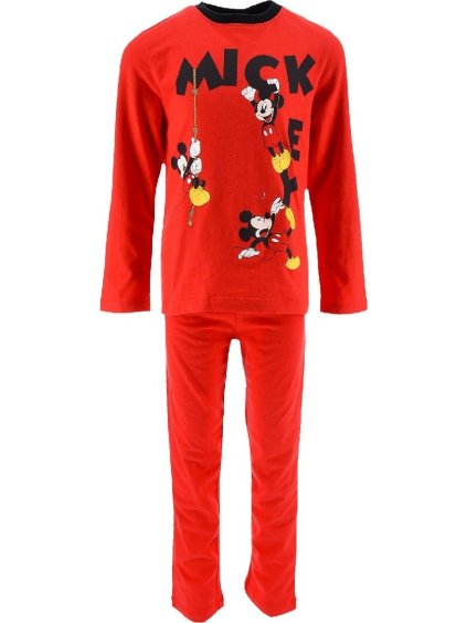 Červené dlouhé chlapecké pyžamo Mickey Disney