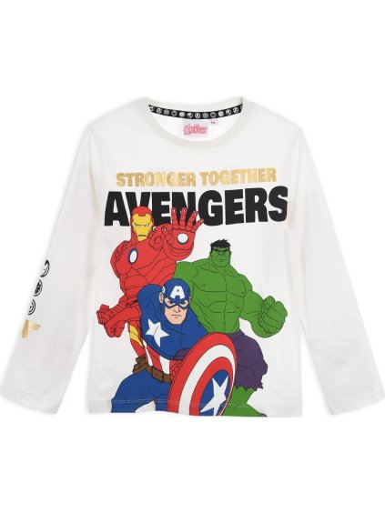 Bílé chlapecké tričko s dlouhým rukávem Avengers