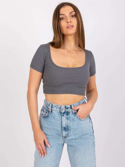 TMAVĚ ŠEDÝ CROP TOP MONTREAL