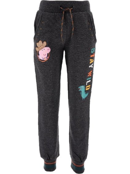 Tmavě šedé velurové tepláky Peppa George