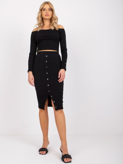 Černý komplet topu a sukně Lina