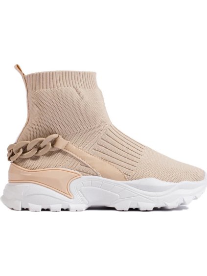 BÉŽOVÉ MÓDNÍ NAZOUVACÍ SNEAKERSY