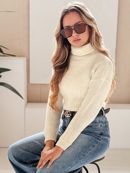 Smetanový vzorovaný rolák TRIXA