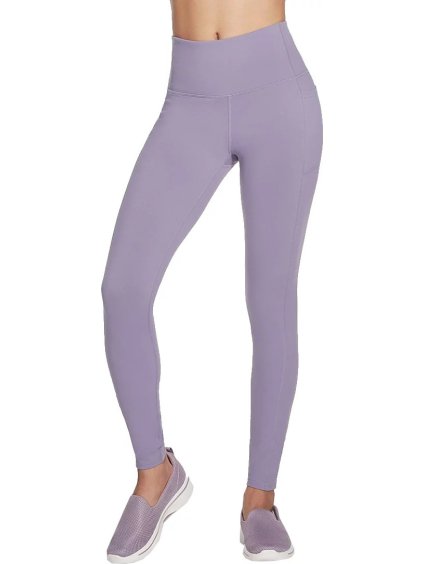 Fialové dámské legíny Skechers Go Walk High Waisted Legging (Velikost L)