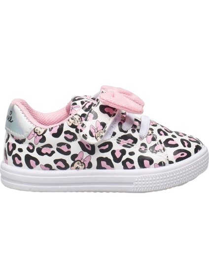Růžovo-bílé dívčí tenisky Minnie Mouse s mašlí