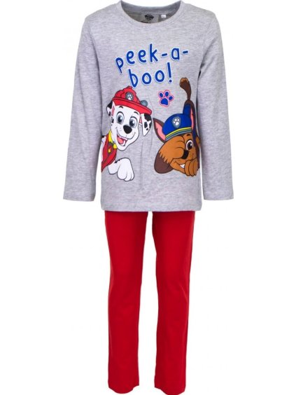 Šedo-červené dlouhé pyžamo Paw Patrol